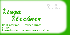 kinga kleckner business card